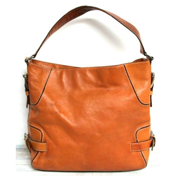 Michael Kors TAN BROWN GENUINE LEATHER MEDIUM+ SHOULDER BAG PURSE TOTE HANDBAG - Picture 1 of 11